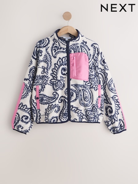 Paisley Print Zip Through Sports Fleece (F72198) | $77