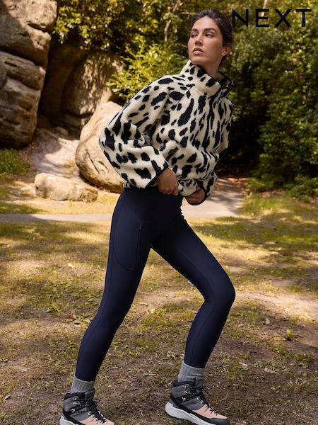 Navy Fleece Lined Sports Leggings (F72199) | €35