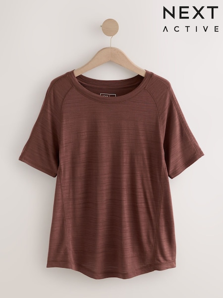 Rust Brown Active Crew Neck Lightweight Short Sleeve T-Shirt (F72202) | €18