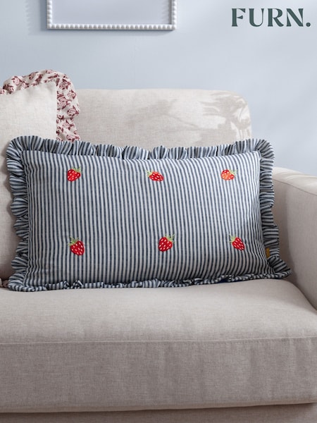 Furn Strawberries Les Fruites Embroidered Ruffle Cushion (F72225) | 1,021 UAH