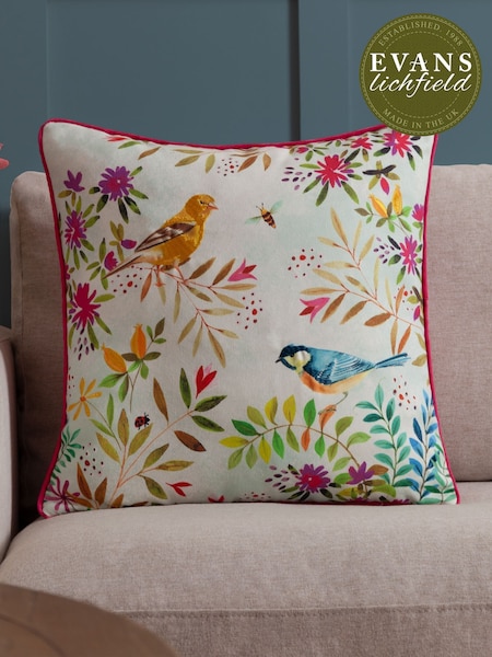 Evans Lichfield Multicolour Daisy Hill Willow Birds Printed Cushion (F72252) | €22