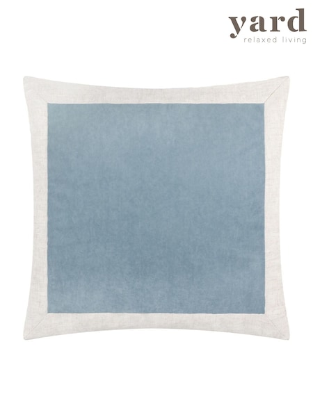 Yard Dusty Blue Auden Matte Velvet Cushion (F72264) | 99 QAR