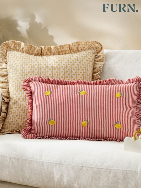 Furn Lemons Les Fruites Embroidered Ruffle Cushion (F72268) | 1,021 UAH