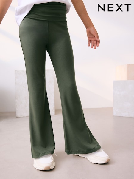 Verde caqui - Fold Over Flare Leggings (3-16yrs) (F72271) | 9 € - 16 €