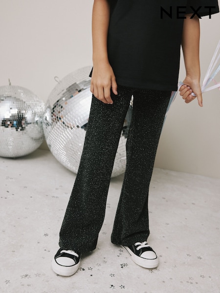 Black Sparkle Party Flared Leggings (3-16yrs) (F72272) | €15 - €21.50