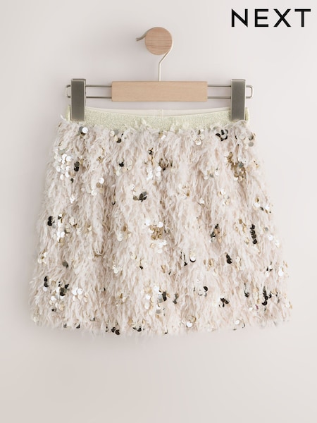 Cream Fluffy Sequin Skirt (3-16yrs) (F72289) | €20 - €26