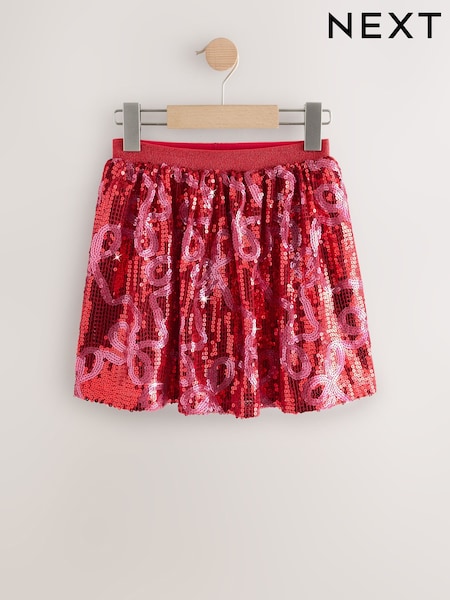 Red/Pink Bow Sequin Skirt (3-16yrs) (F72310) | €18.50 - €25