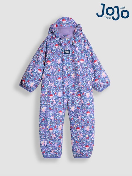 JoJo Maman Bébé Purple Fairy Fleece-lined Waterproof Puddle Suit (F72442) | €79 - €84