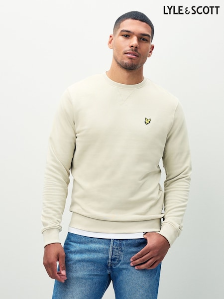 Lyle & Scott Cream Light Crew Neck Sweatshirt (F72536) | € 101