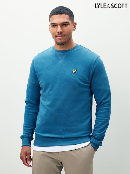 Lyle & Scott Blue Light Crew Neck Sweatshirt (F72554) | €83