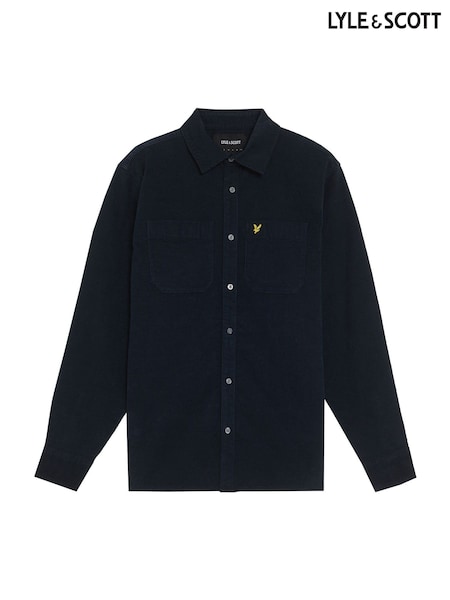 Lyle & Scott Blue Needle Cord Plain Shirt (F72558) | €108