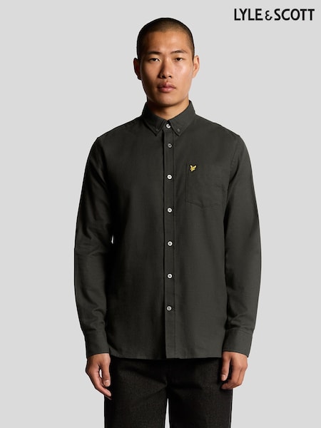Lyle & Scott Grey Plain Flannel Shirt (F72576) | €86