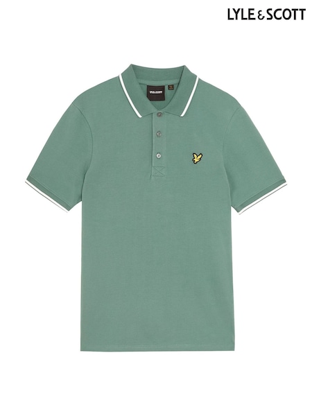 Lyle & Scott Green Tipped Polo Shirt (F72619) | €69
