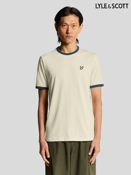 Lyle & Scott Cream Ringer T-Shirt (F72641) | €46