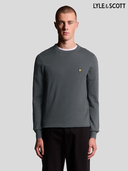 Lyle & Scott Grey Cotton Merino Crew Neck Jumper (F72654) | €93