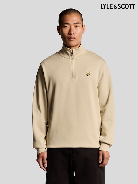 Lyle & Scott Grey Loopback Quarter Zip Sweatshirt (F72658) | €95