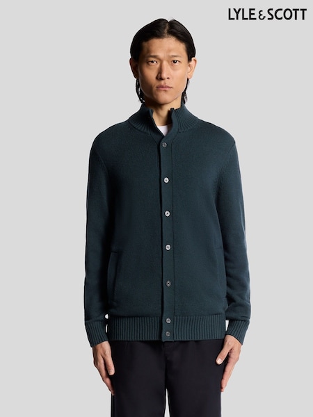 Lyle & Scott Green Military Cardigan (F72669) | € 218