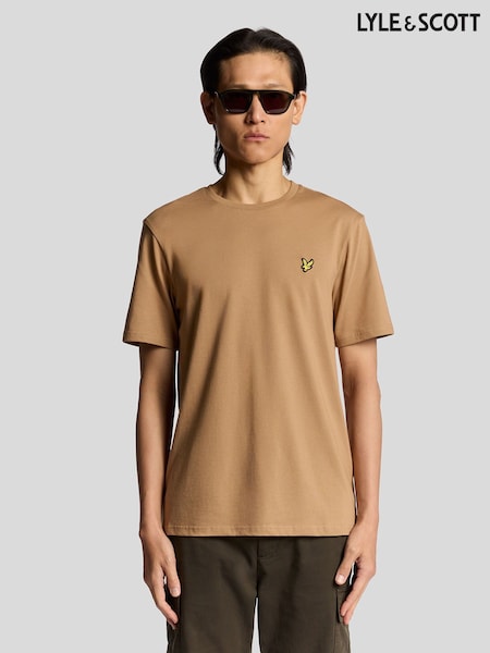 Lyle & Scott Brown Crew Neck Cotton T-Shirt (F72692) | €42