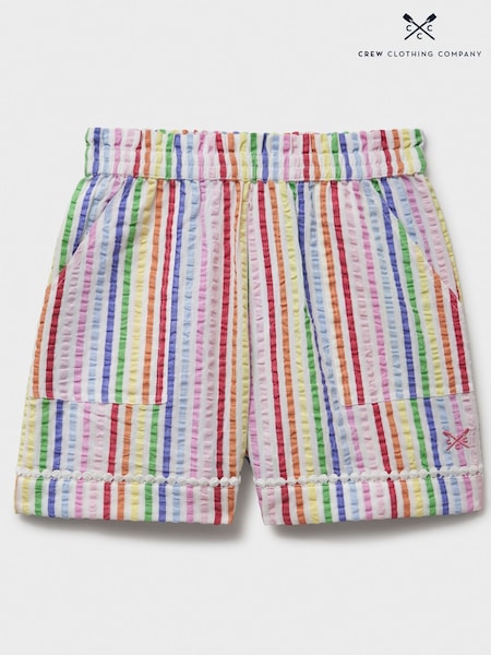 Crew Clothing Company Multi Stripe Seersucker Stripe 100% Cotton Shorts (F72794) | ₪111 - ₪131