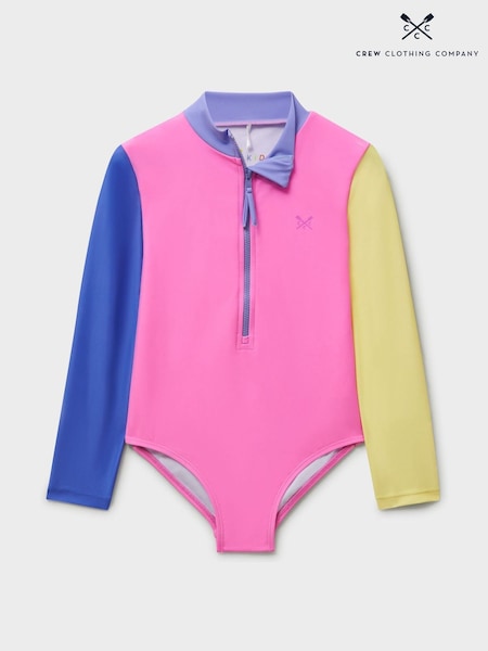 Crew Clothing Company Pink Long-Sleeved Zip-Up Swimsuit (F72799) | ₪121 - ₪141