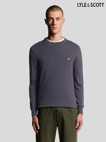 Lyle & Scott Grey Cotton Merino Crew Neck Jumper (F72847) | €89