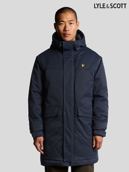 Lyle & Scott Blue Padded Parka Jacket (F72855) | €232