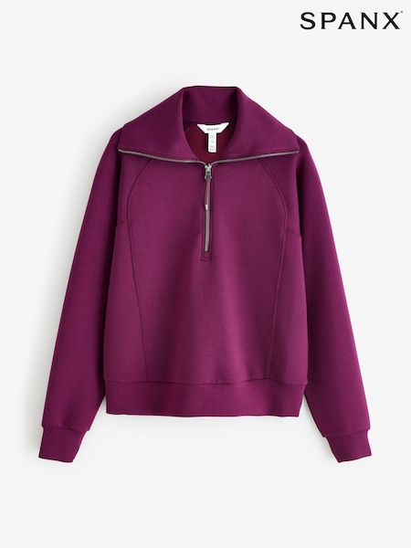 SPANX Purple Air Essentials Half Zip Hoodie (F72893) | AED629