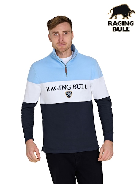 Raging Bull Blue 100% Cotton Cut And Sew Quarter Zip Sweater (F72971) | R$ 740 - R$ 840