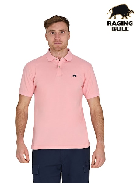 Raging Bull Pink Classic 100% Cotton Polo Shirt (F72977) | 247 QAR - 272 QAR