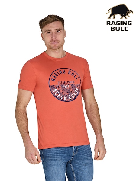 Raging Bull Orange100% Cotton Beach Rugby T-Shirt (F72989) | €44 - €46