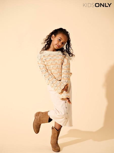 ONLY KIDS Crochet Stripe Knit Jumper (F72998) | 223 LEI