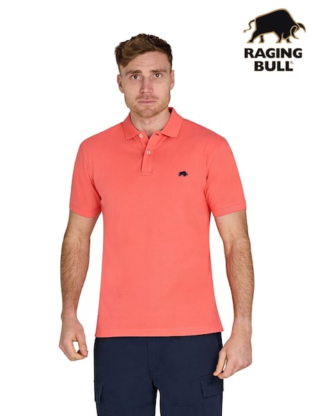 Raging Bull Pink Classic 100% Organic Cotton Polo Shirt (F73000) | R$ 495 - R$ 545