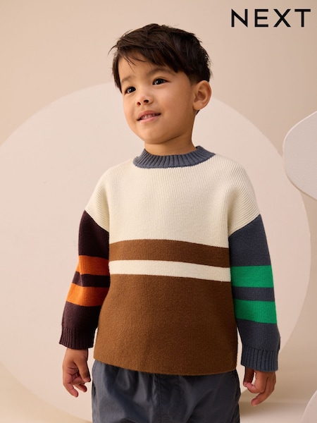 Ecru/Brown Knitted Jumper (3mths-7yrs) (F73148) | €23 - €26