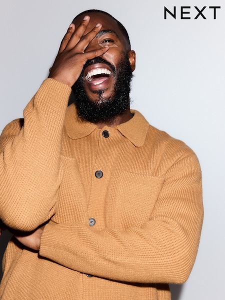 Ochre Yellow Regular Fit Twin Pocket Collared Cardigan with Wool (F73149) | AED192