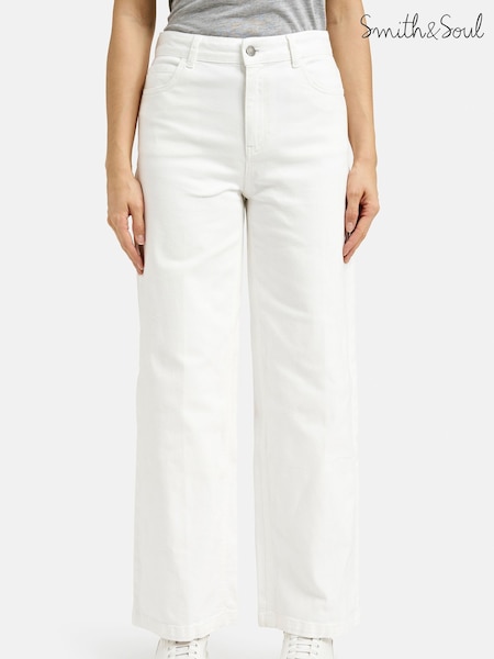 Smith & Soul Off White Wide Leg Jeans (F73226) | €133