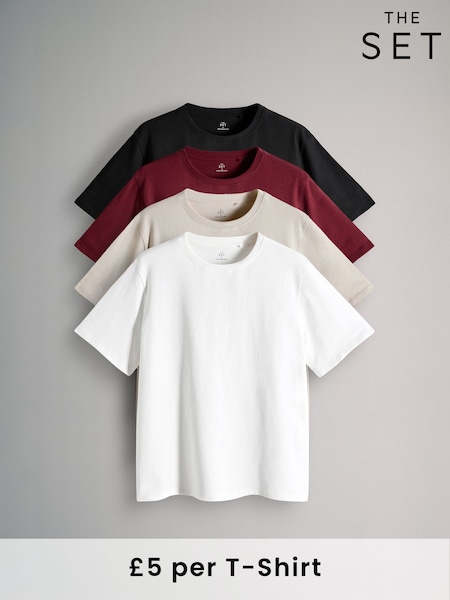 The Set 4 Pack Relaxed Short Sleeve T-Shirts (F73264) | € 26