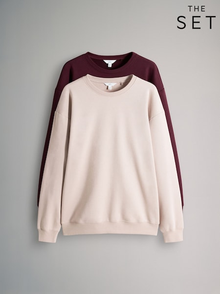 The Set 2 Pack Relaxed Crew Sweat Top (F73373) | € 33
