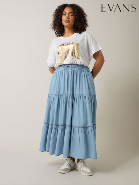 Evans Blue Tencel Boho Skirt (F73468) | €60