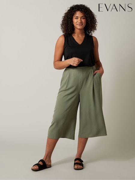 Evans Green Cropped Pocket Culottes (F73470) | ‏181‏₪