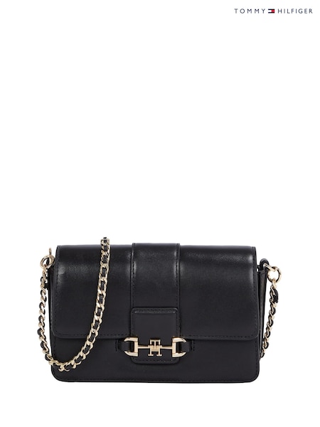 Tommy Hilfiger Black Heritage Leather Cross-Body Bag (F73481) | €258