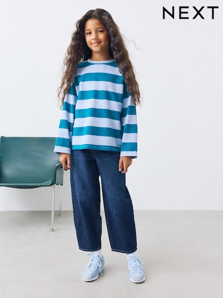 Dark Wash Barrel Jeans (3-16yrs) (F73617) | 79 QAR - 104 QAR