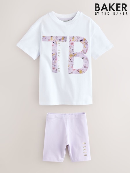 Baker by Ted Baker Graphic Print T-Shirts and Cycling Shorts Set 2 Piece (F73797) | €35 - €42