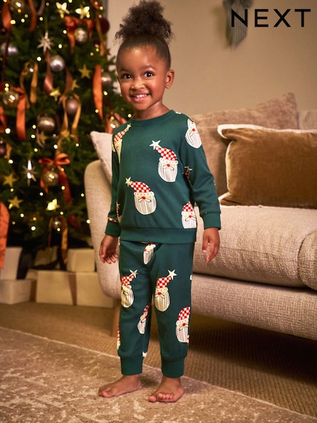 Green/Red/White Santa All-Over print Single Family Christmas Pyjamas (9mths-16yrs) (F73852) | € 18 - € 30