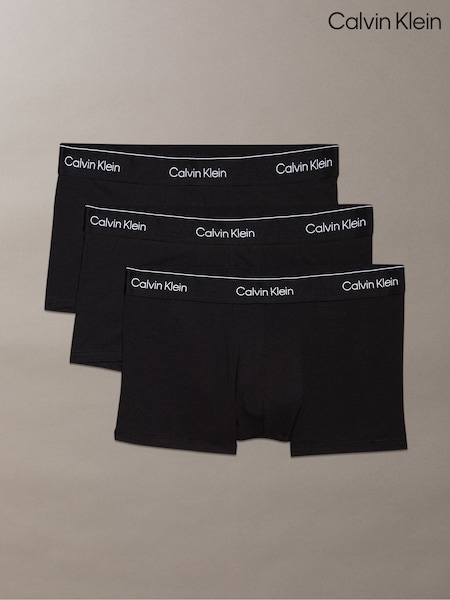 Черный/тоновый/черный - Набор из 3 транжиров с заниженной талией Calvin Klein - Icon Cotton Stretch (F73952) | €58