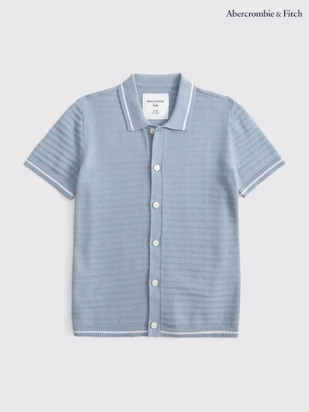 Abercrombie & Fitch Knitted Button Through White Polo Shirt (F73975) | €56 - €59