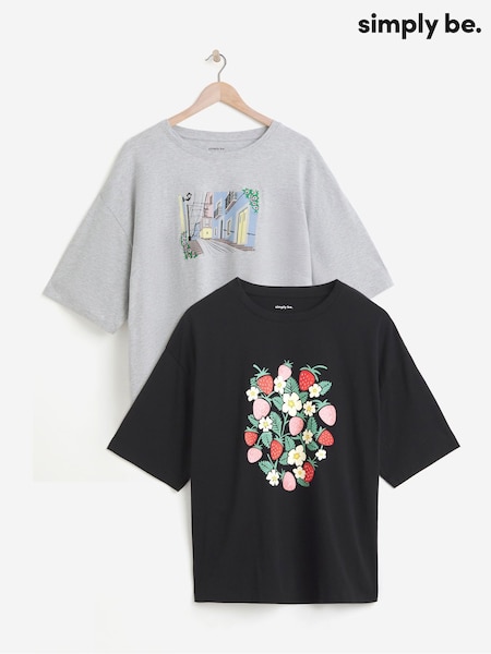 Simply Be Graphic T-Shirts 2 Pack (F73998) | €50
