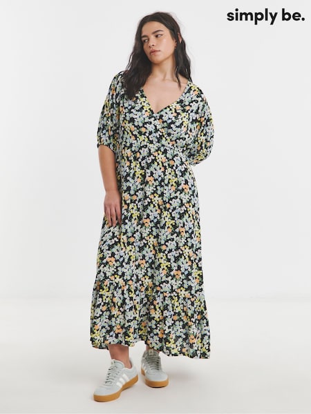 Simply Be Crinkle Wrap Midi Dress (F74007) | €66