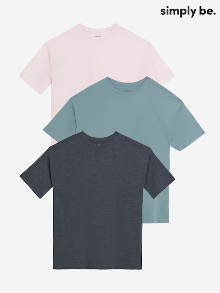 Simply Be Boyfriend 100% Cotton T-Shirts 3 Pack (F74008) | €50