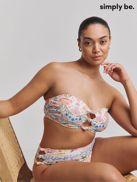 Simply Be White Knot Detail Bikini Set (F74021) | ₪181