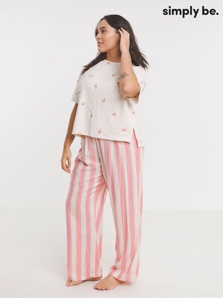 Simply Be Red Stripe Print Pyjamas Set (F74035) | €37